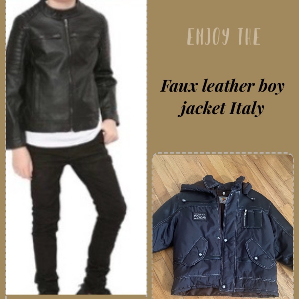 Faux Brown Leather Jacket from Italy / new condition